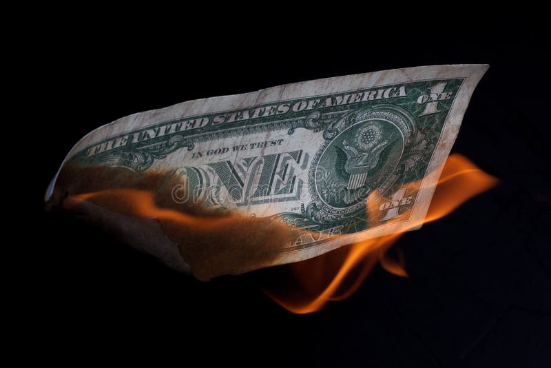 U.S. dollar burning stock image. Image of black, object 14411121