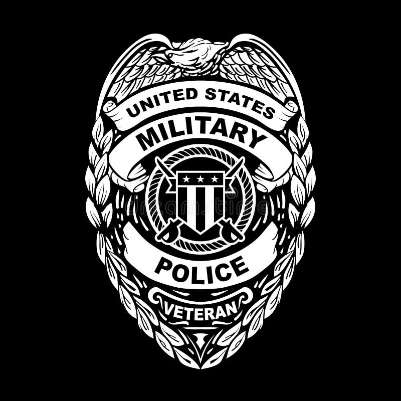 U. S. Military Police Veteran Badge Vector Illustration stock illustration