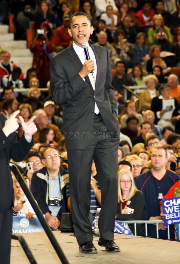 U.S. President Barack Obama. A huge crowd of Obama supporters heard Barack Obama speak at the Coliseum of the Arizona State Fairgrounds. Arizona is the home of U.S. President Barack Obama. A huge crowd of Obama supporters heard Barack Obama speak at the Coliseum of the Arizona State Fairgrounds. Arizona is the home of