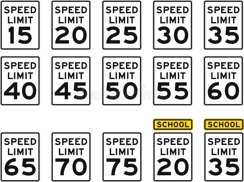 Speed Limit Sign 75 Clipart