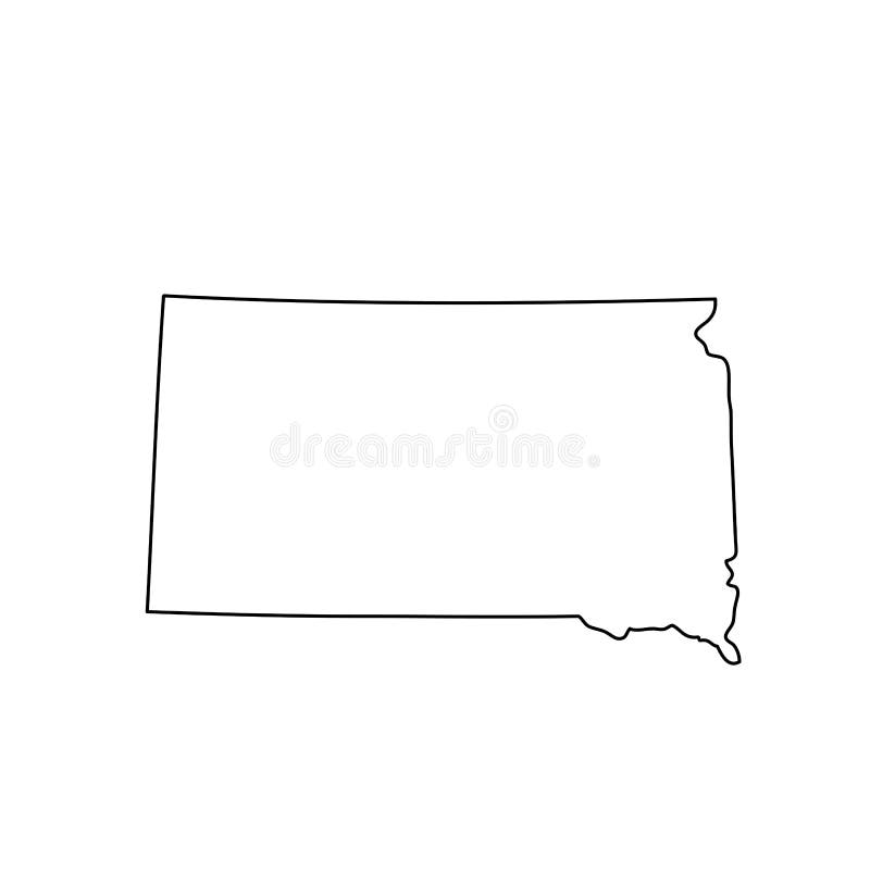 U. S. state South Dakota map vector illustration