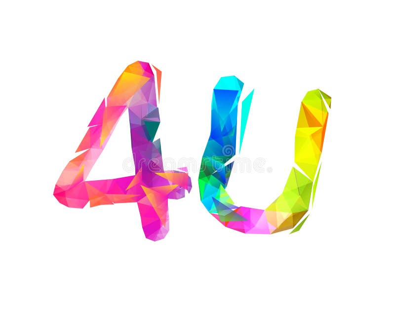 4u. for You. Sign of Triangular Letters Stock Vector Illustration of