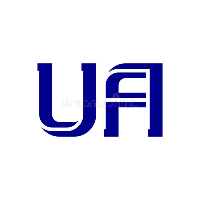 UA Abbreviation of Ukraine. Metallic 3d Icon or Logotype Template
