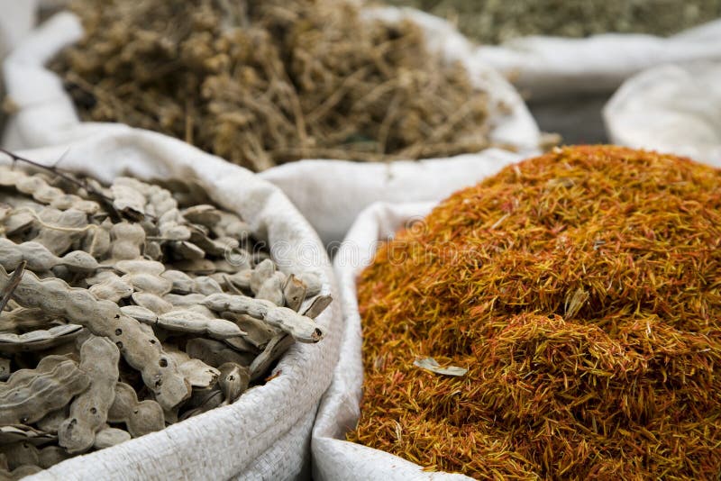UAE Dubai many different spices are for sale at the spice souq in Deira stock photo UAE Dubai many different spices are for sale at the spice souq in Deira stock photo