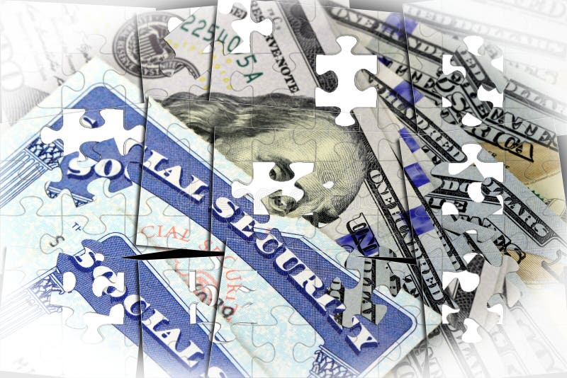 Ubezpieczenie społeczne karta i USA waluta sto dolarowy rachunek royalty ilustracja Ubezpieczenie społeczne karta i USA waluta sto dolarowy rachunek royalty ilustracja
