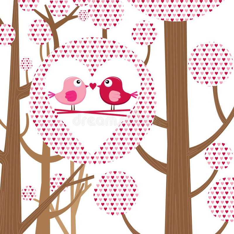 Uccello Valentine Card di amore illustrazione vettoriale Uccello Valentine Card di amore illustrazione vettoriale