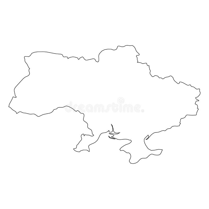 Ukraine - solid black outline border map of country area. Simple flat vector illustration. Ukraine - solid black outline border map of country area. Simple flat vector illustration.