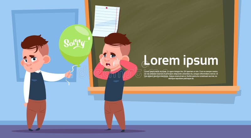 Ucznie W Klasowym pokoju, Dwa Szkolnej chłopiec Pyta Zmartwioną Nadmierną Kredową deskę ilustracji Ucznie W Klasowym pokoju, Dwa Szkolnej chłopiec Pyta Zmartwioną Nadmierną Kredową deskę ilustracji