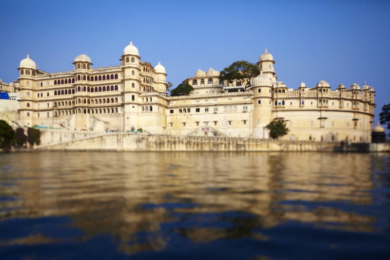 Udaipur city palace on the lake India