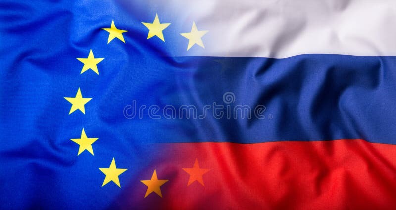 UE et la Russie Drapeau de drapeau et de la Russie d'UE mélangé