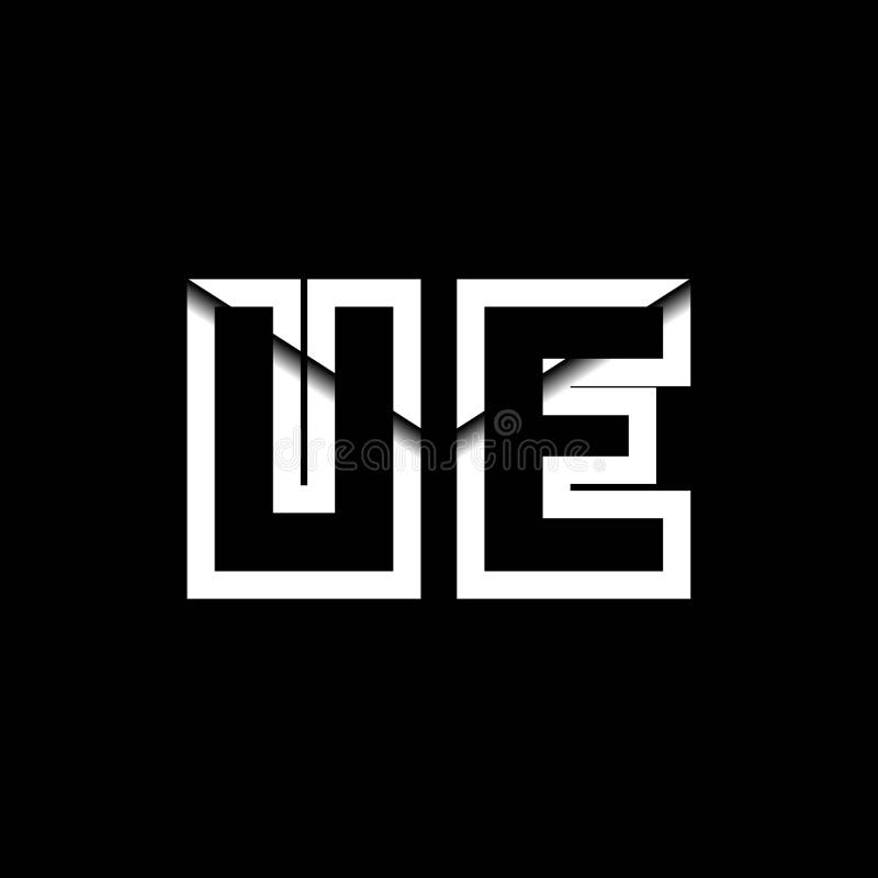 UE Monogram Envelope Shape Style vector illustration