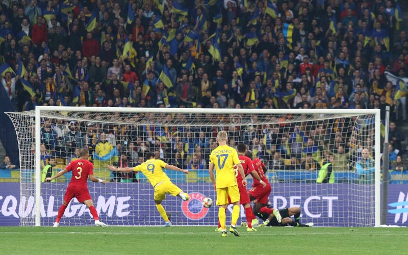 UEFA EURO 2020 Qualifying round: Ukraine - Portugal stock photography