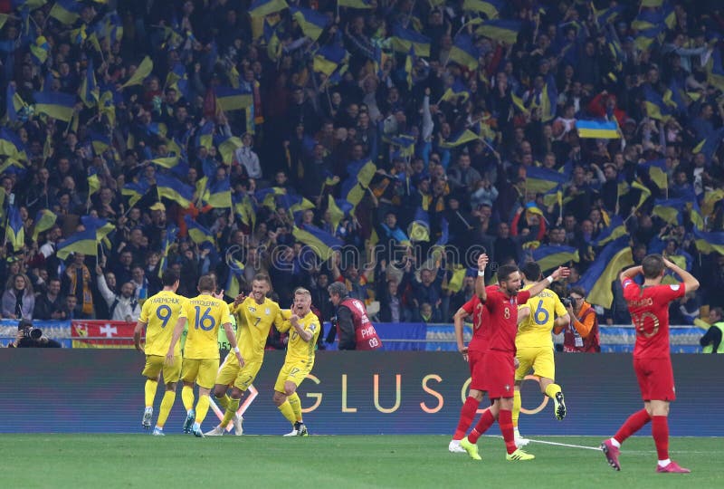 UEFA EURO 2020 Qualifying round: Ukraine - Portugal stock photos
