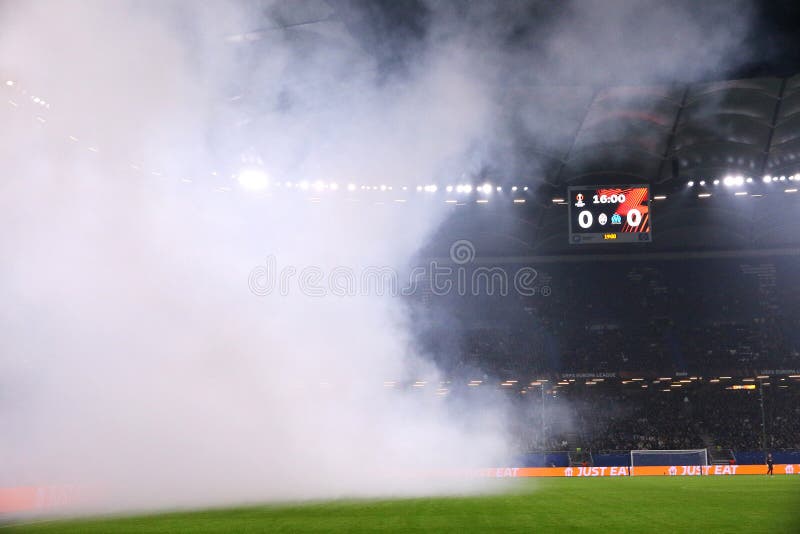 Uefa europa league : shakhtar donetsk mot marseille arkivfoton
