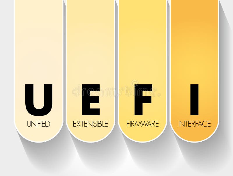 UEFI - Unified Extensible Firmware Interface acronym, technology concept background stock illustration