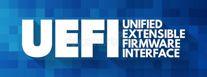 UEFI - Unified Extensible Firmware Interface acronym, technology concept background stock illustration