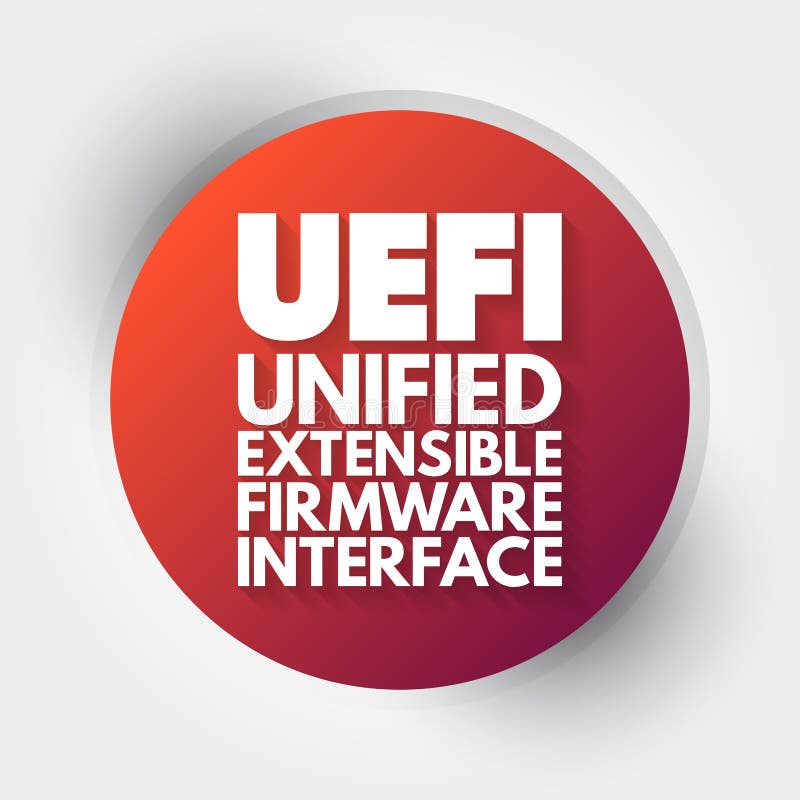 UEFI - Unified Extensible Firmware Interface acronym, technology concept background vector illustration