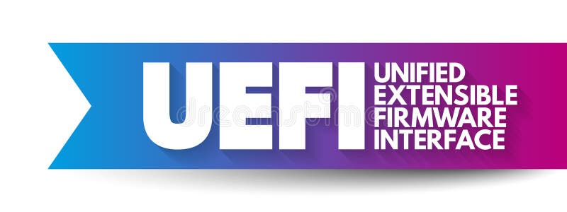UEFI Unified Extensible Firmware Interface - publicly available specification that defines a software interface between an royalty free illustration