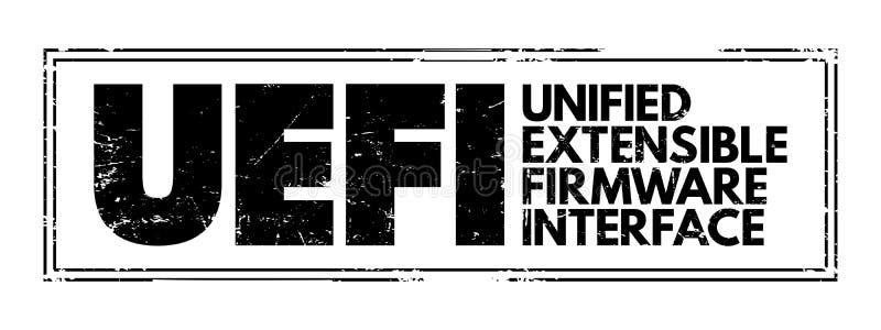 UEFI Unified Extensible Firmware Interface - publicly available specification that defines a software interface between an royalty free illustration