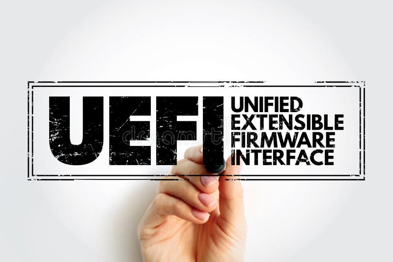 UEFI Unified Extensible Firmware Interface - publicly available specification that defines a software interface between an royalty free illustration