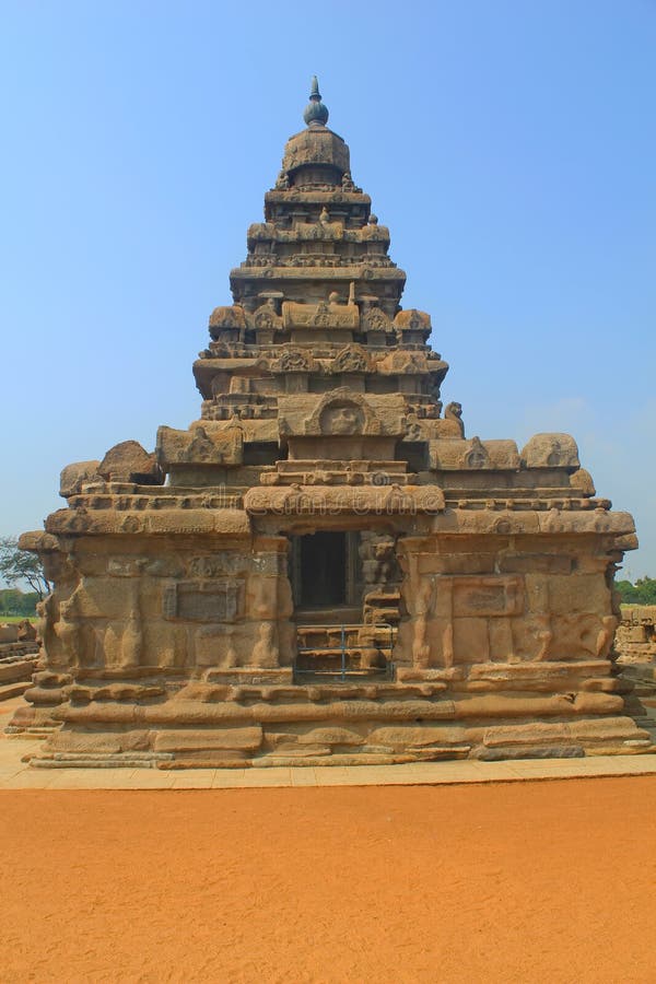 Ufertempel in Mahabalipuram, Indien lizenzfreie stockbilder Ufertempel in Mahabalipuram, Indien lizenzfreie stockbilder