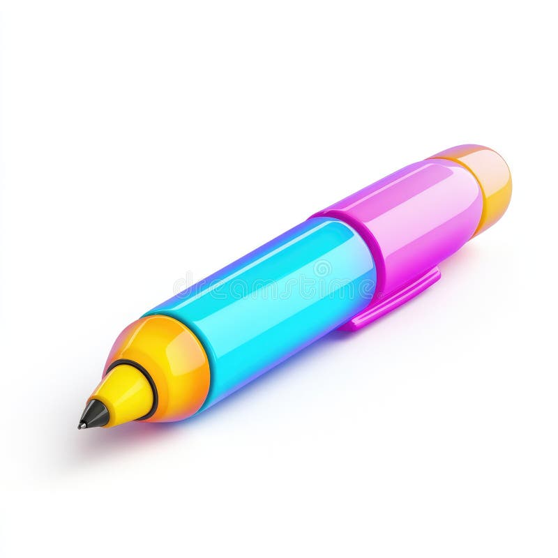 Ufficio rendering 3D penna moderno a colori in dotazione royalty illustrazione gratis