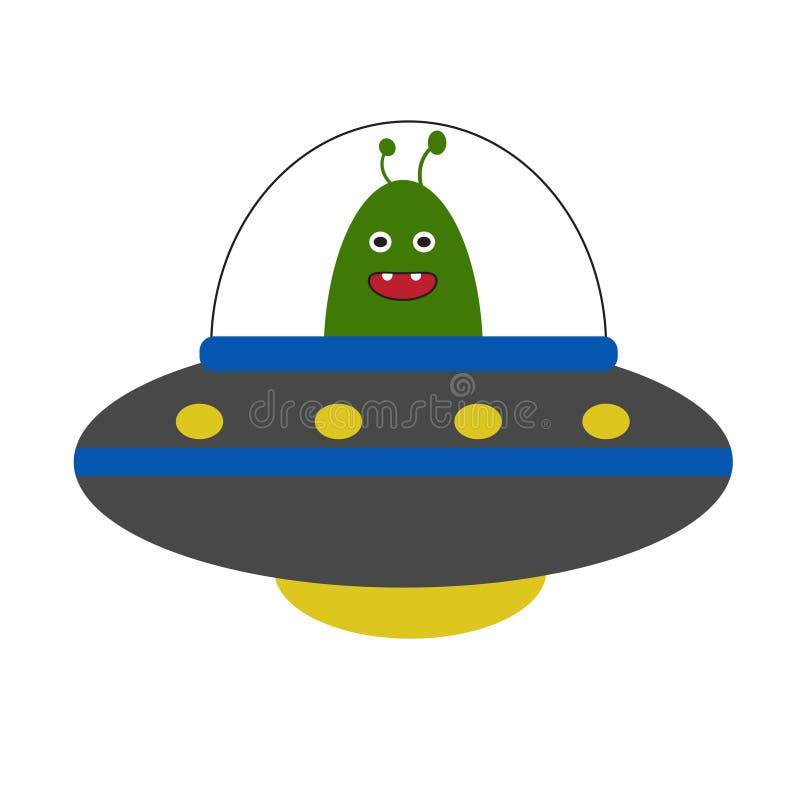 Alien Driving Ufo Vector Illustration fantasy galaxy vector illustration