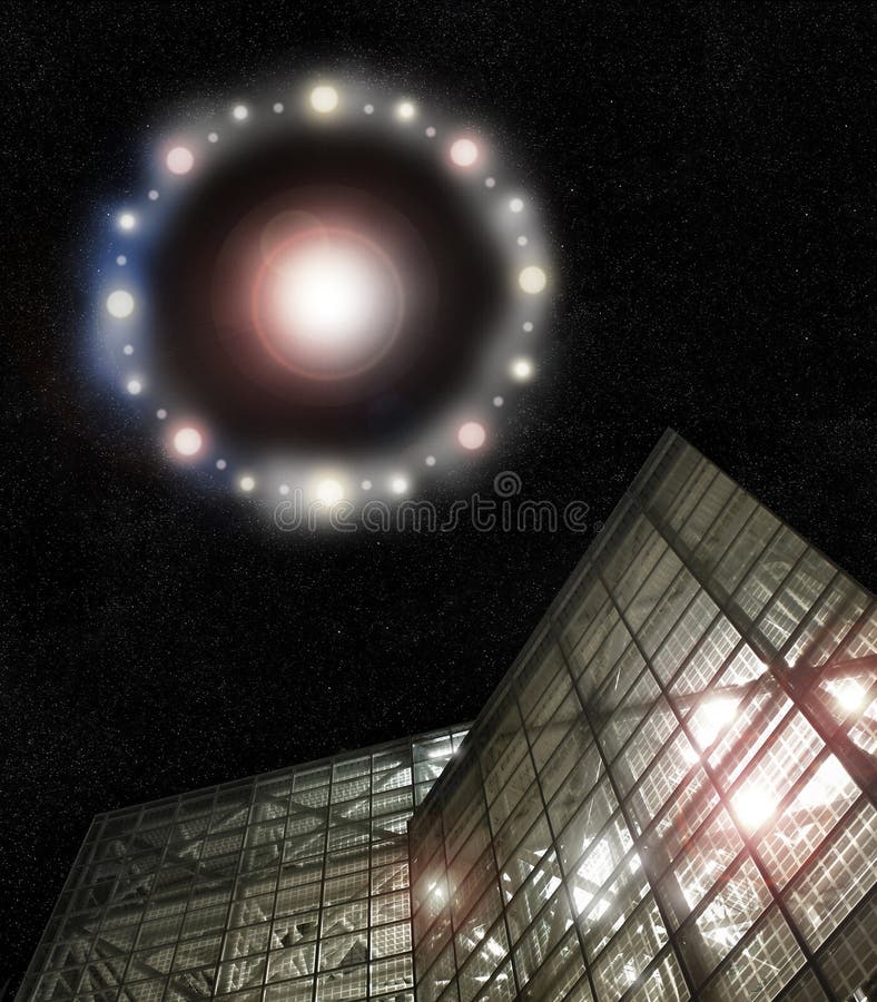 UFO above building