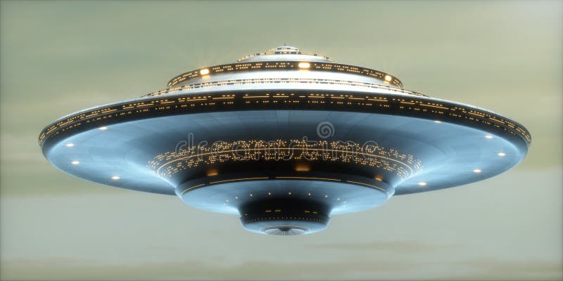 UFO Alien Spaceship / Clipping Path Included royalty free illustration