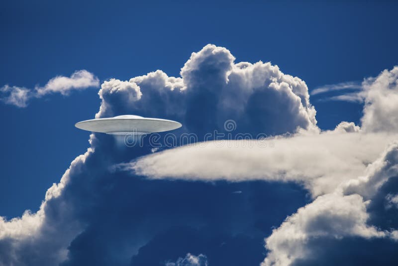 UFO in dramatic clouds