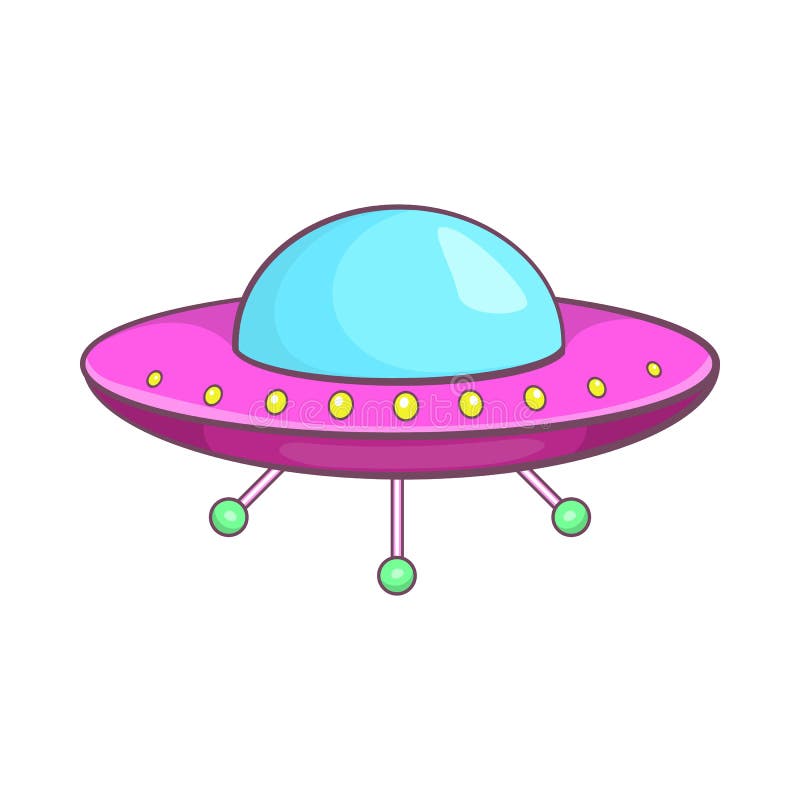 UFO icon, cartoon style royalty free illustration