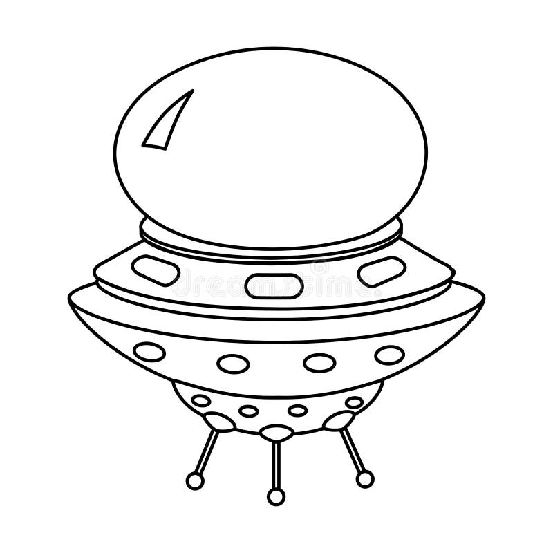 UFO Icon, Spacecraft of Alien. Vector Outline Style Stock Vector ...