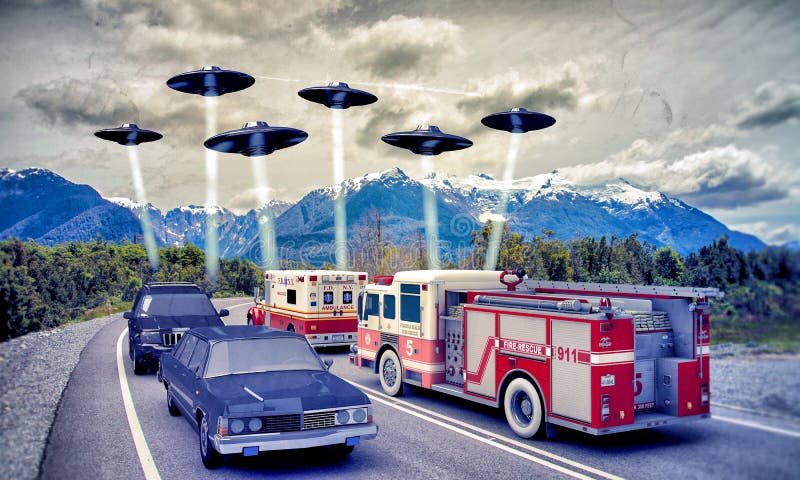 Ufo invasion vector illustration