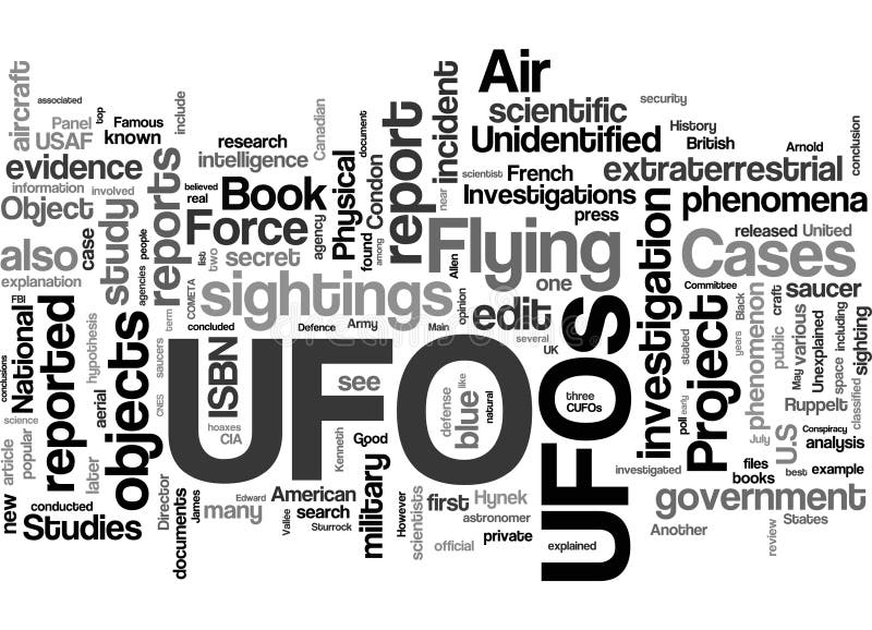 UFO related words cloud stock illustration