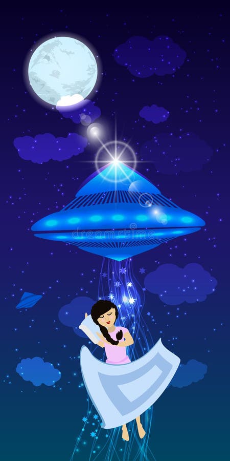 UFO uprowadzenie osoba uśpiona royalty ilustracja UFO uprowadzenie osoba uśpiona royalty ilustracja