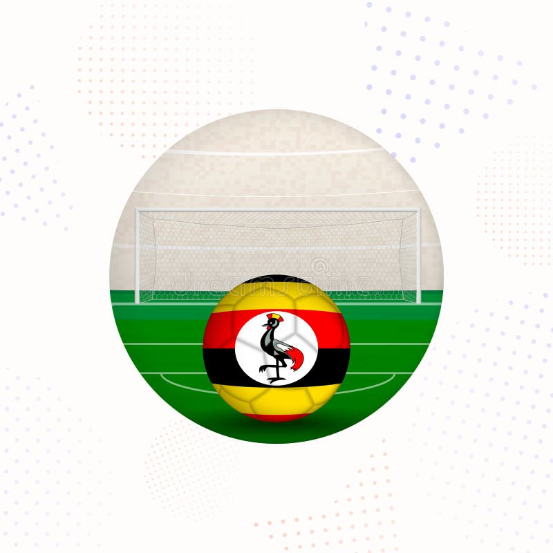 Uganda Flag Football Image for Sports Promotions Uganda Football Ball Ready for Kickoff stock illustration