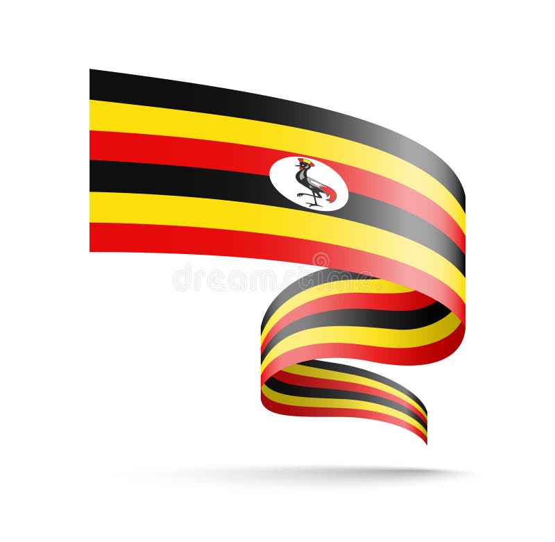 uganda flag waving clipart