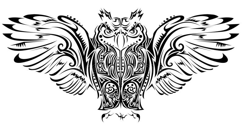 Ugglatatuering stock illustrationer Ugglatatuering stock illustrationer