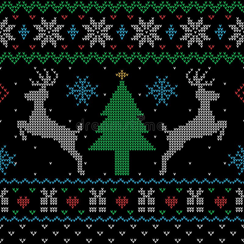 Ugly Christmas sweater style seamless pattern