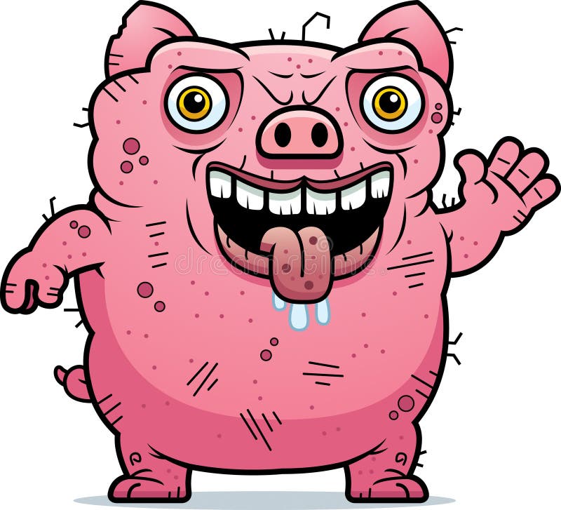 Ugly Pig Waving stock vector. Illustration of clipart - 47055356