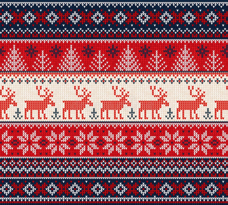 Ugly sweater Merry Christmas Happy New Year seamless pattern frame