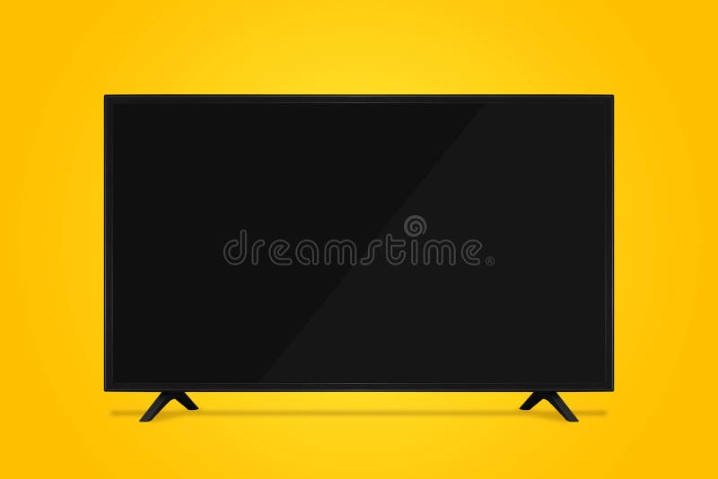 Uhd Smart Tv on Yellow Background Stock Photo - Image of object, yellow:  188216902