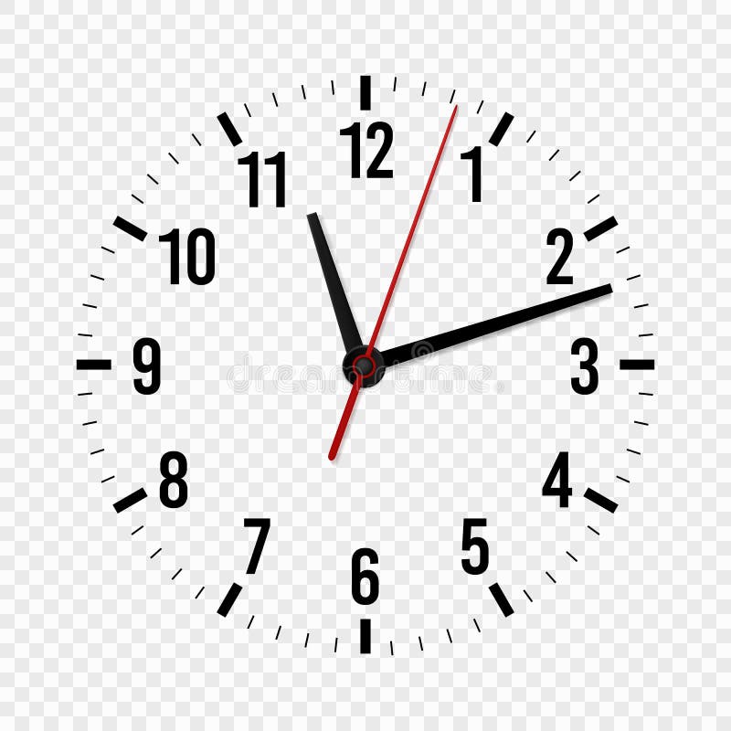 Uhrmodell Stunde, Minute und zweite Hände mit einer Zeitskala für moderne Wandbürouhren Vektor 3d lokalisiert lizenzfreie abbildung Uhrmodell Stunde, Minute und zweite Hände mit einer Zeitskala für moderne Wandbürouhren Vektor 3d lokalisiert lizenzfreie abbildung