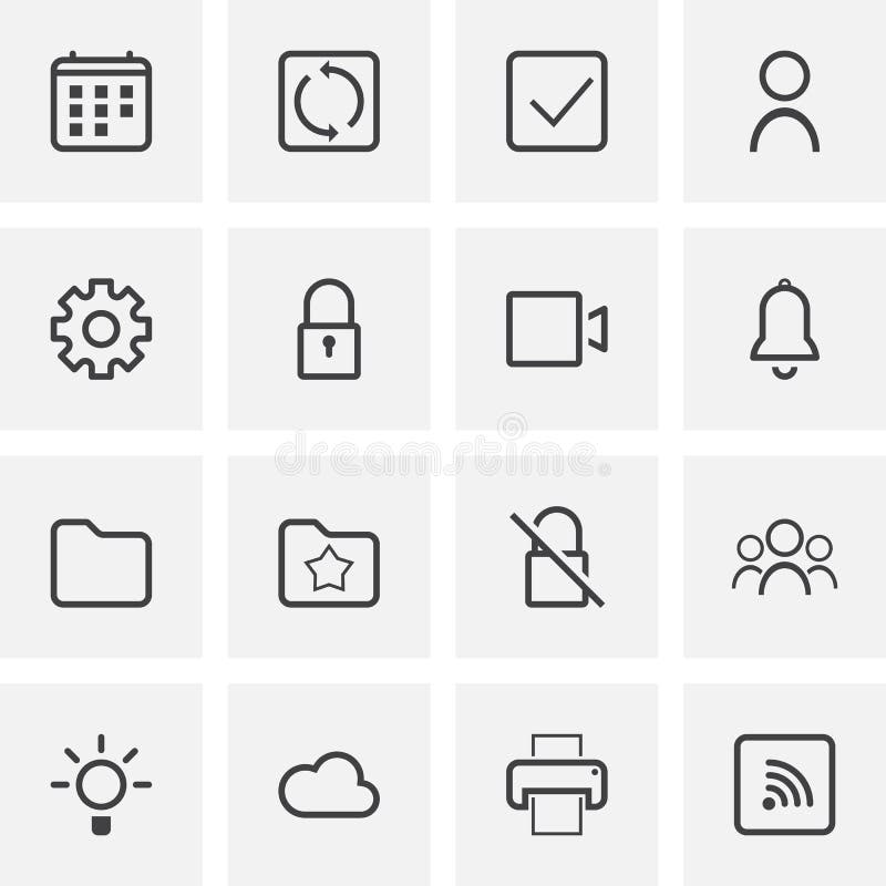 UI et UX, ligne universelle ensemble d'icônes illustration libre de droits UI et UX, ligne universelle ensemble d'icônes illustration libre de droits
