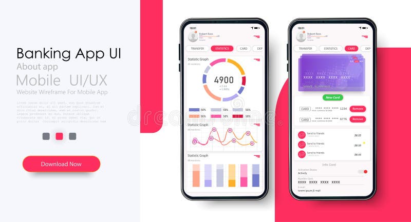 UI-kit voor bankieren responsieve app-statistiekkaart