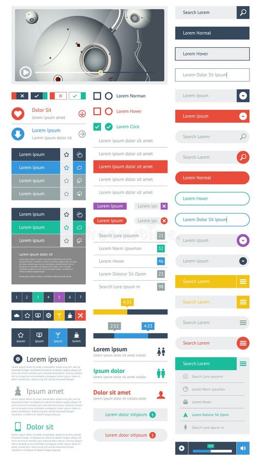 UI is a set components featuring the flat design