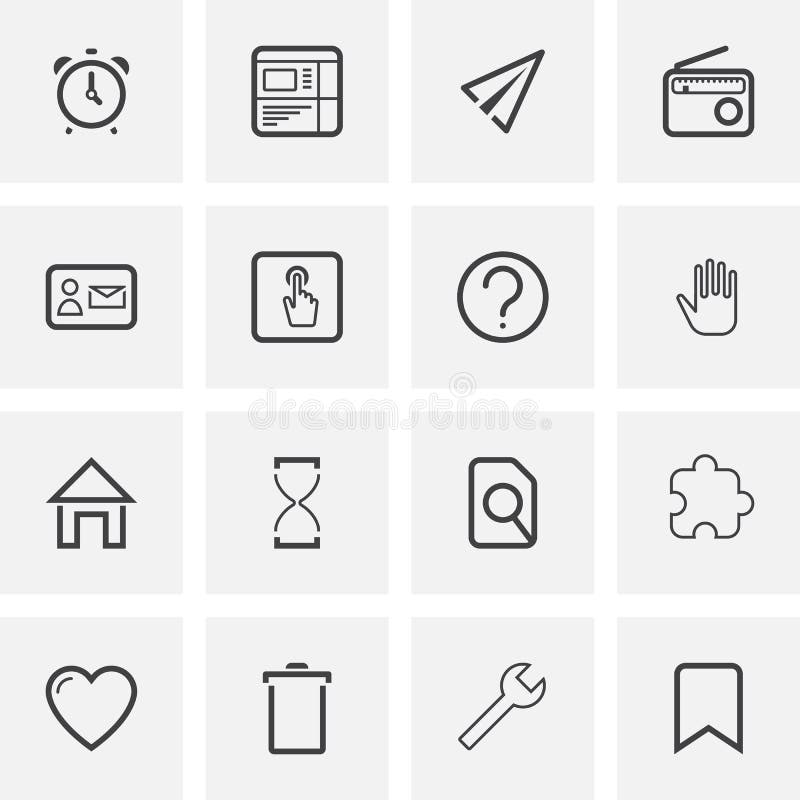 UI and UX, universal line icons set royalty free illustration UI and UX, universal line icons set royalty free illustration