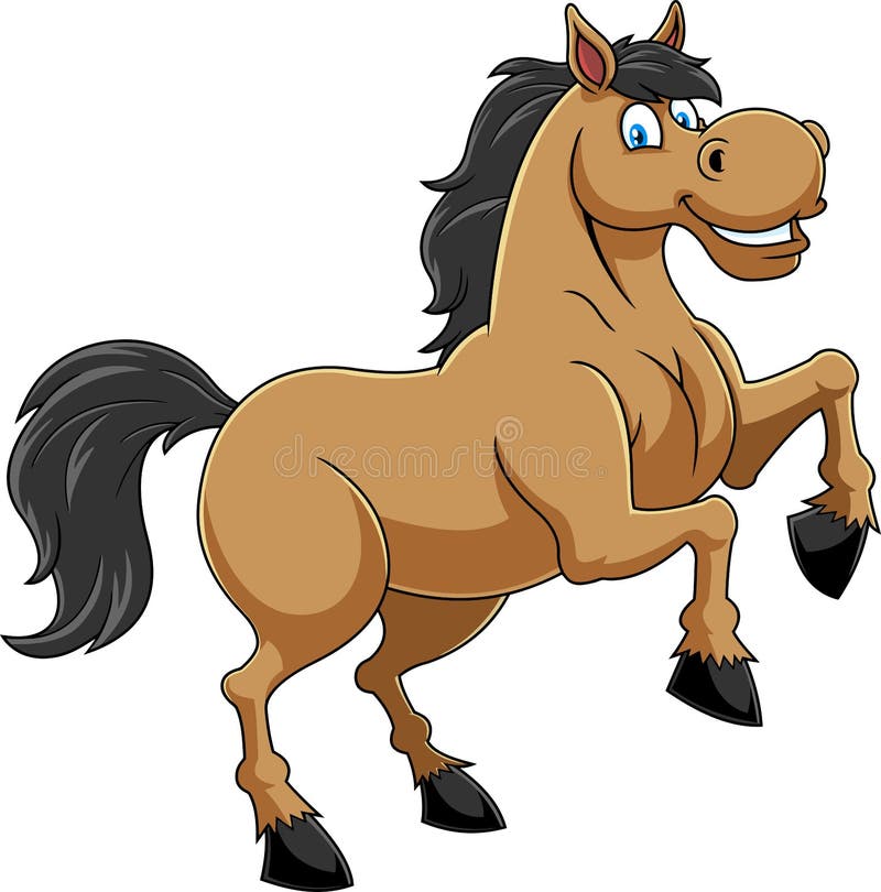 Uimitor desen animat cal mascota caracter sărituri stock illustration