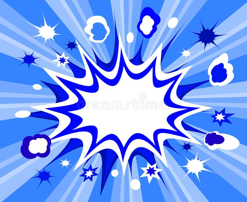 Explosieachtergrond, stripstijl stock illustratie