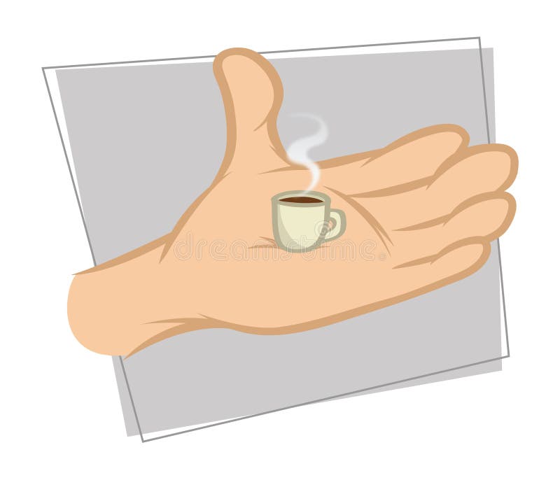 sleuf Radioactief Weekendtas Uiterst kleine koffie vector illustratie. Illustration of frans - 23512468